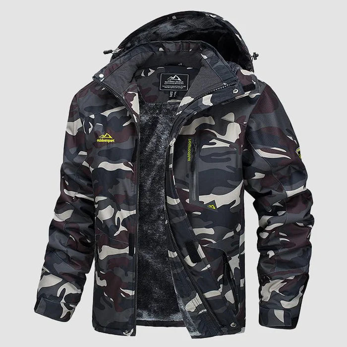 Men's Water-Repellent Winter Ski Jacket with Fleece Lining