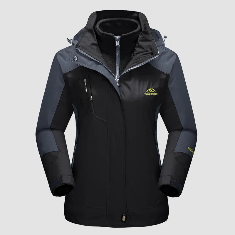 Women's 3-in-1 Waterproof Ski Jacket with Fleece Liner