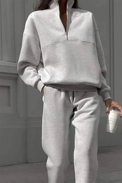 Women’s Travel Co-ord Set – Soft Cotton Blend Pullover & Jogger Pants