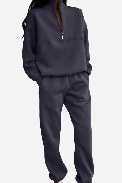 Women’s Travel Co-ord Set – Soft Cotton Blend Pullover & Jogger Pants