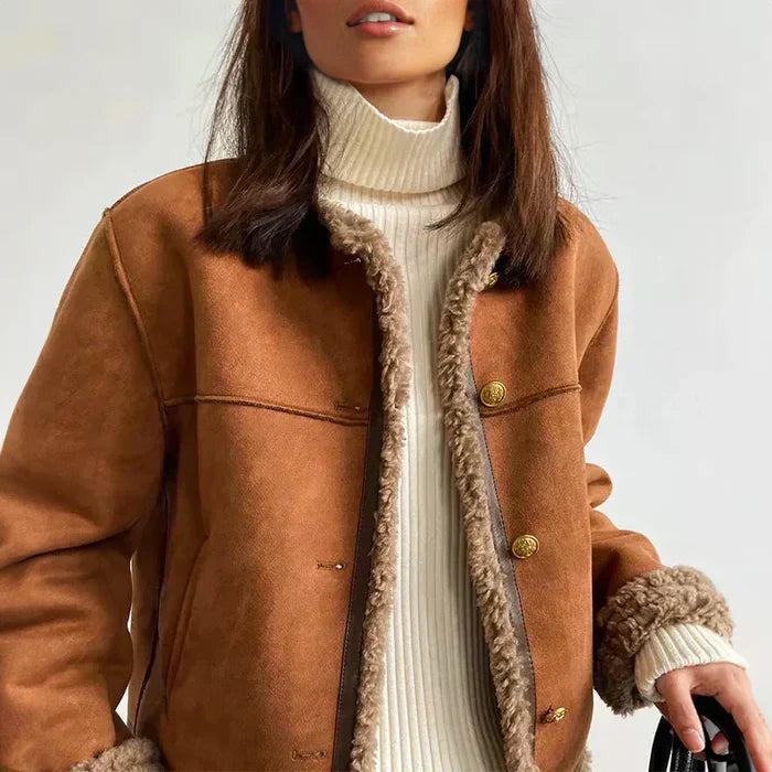 Women’s Winter Coat with Button Closure and Cozy Lining