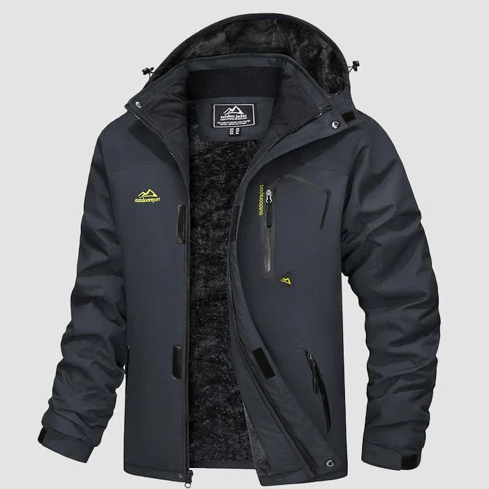 Men's Water-Repellent Winter Ski Jacket with Fleece Lining