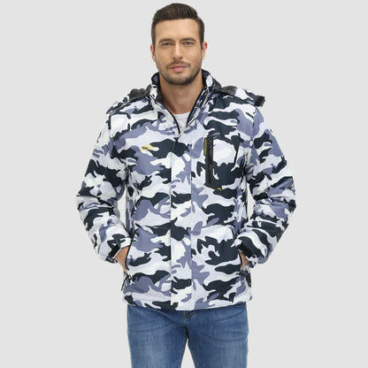 Men's Water-Repellent Winter Ski Jacket with Fleece Lining