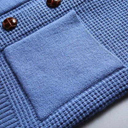 Men's Vintage Knit Cardigan with Volcanic-Style Buttons