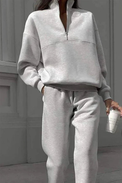 Women’s Travel Co-ord Set – Soft Cotton Blend Pullover & Jogger Pants