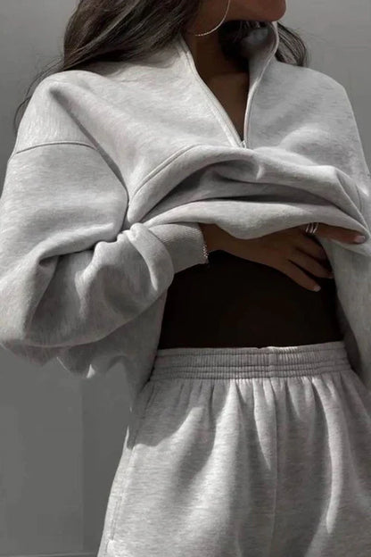 Women’s Travel Co-ord Set – Soft Cotton Blend Pullover & Jogger Pants