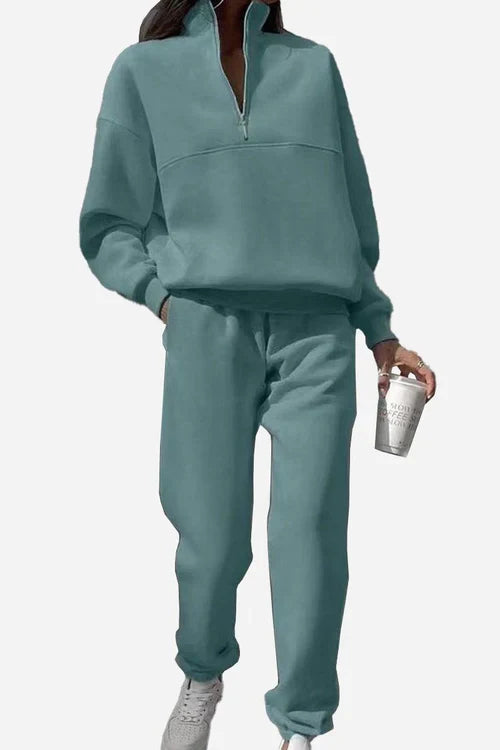 Women’s Travel Co-ord Set – Soft Cotton Blend Pullover & Jogger Pants