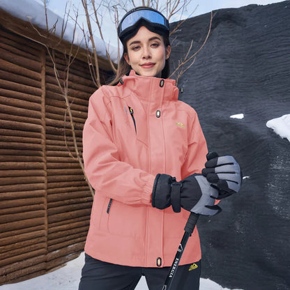 Women's 3-in-1 Waterproof Ski Jacket with Fleece Liner