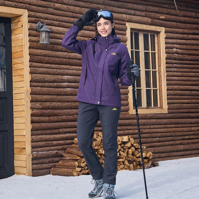 Women's 3-in-1 Waterproof Ski Jacket with Fleece Liner